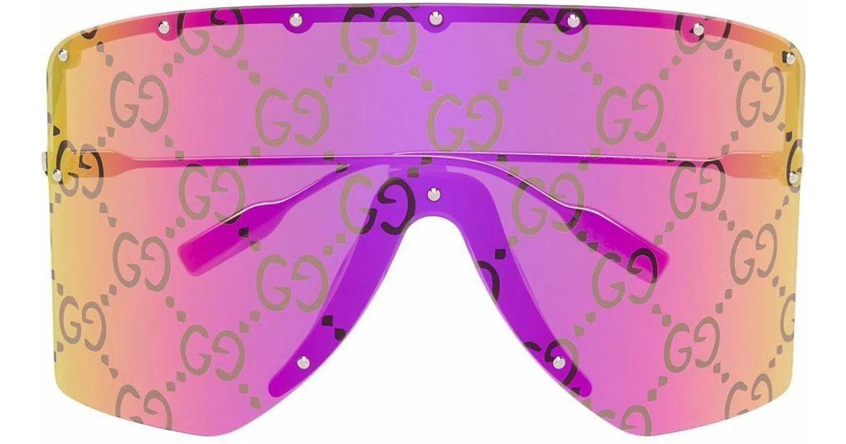 Gucci GG1244S Mask-frame Sunglasses in Pink | Lyst