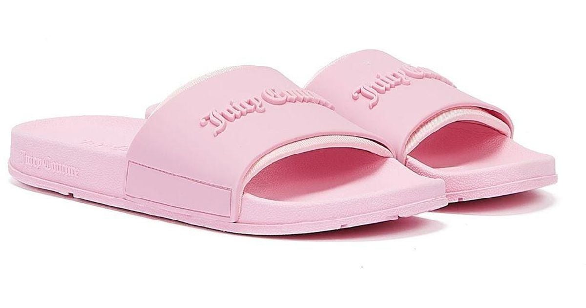 Juicy Couture Breanna Embossed Lilac Sliders in Pink | Lyst Canada