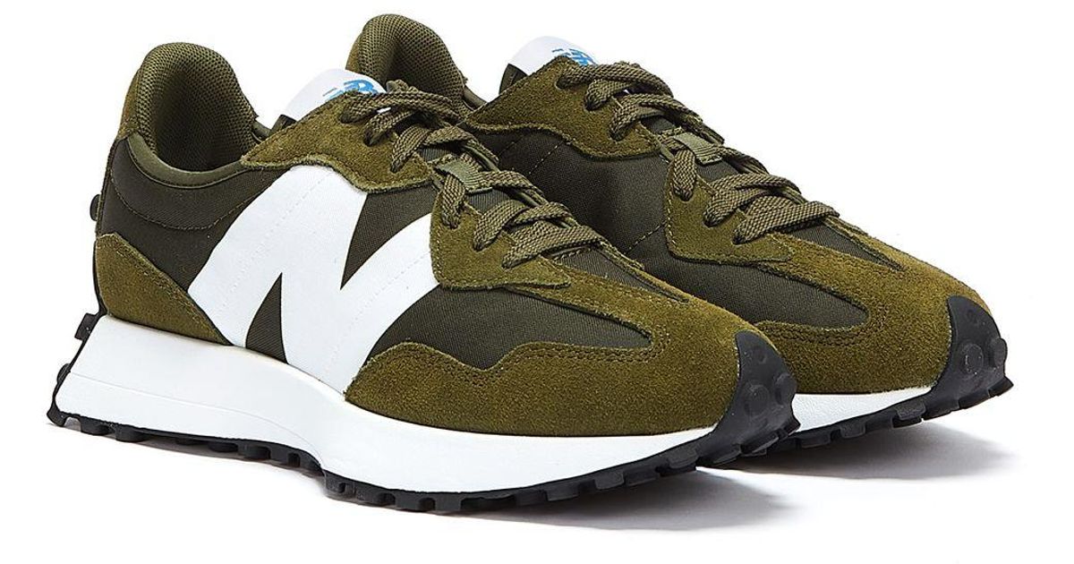 New Balance 327 Khaki Trainers in Green 