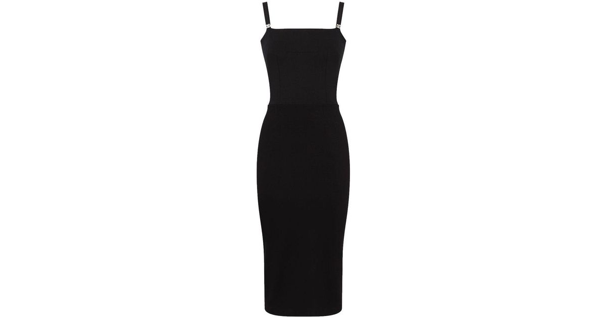 Dolce & Gabbana Synthetic Stretch Jersey Tubino Dress in Nero (Black ...