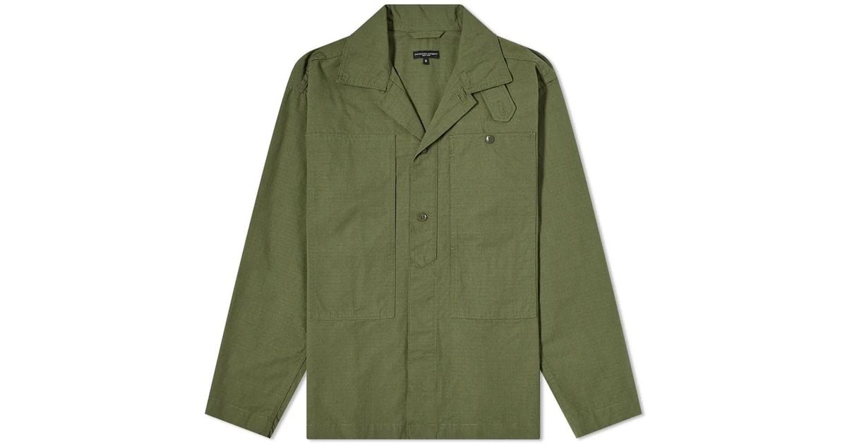 Engineered Garments Fatigue Shirt Jacket Olive Cotton Ripstop in Green ...