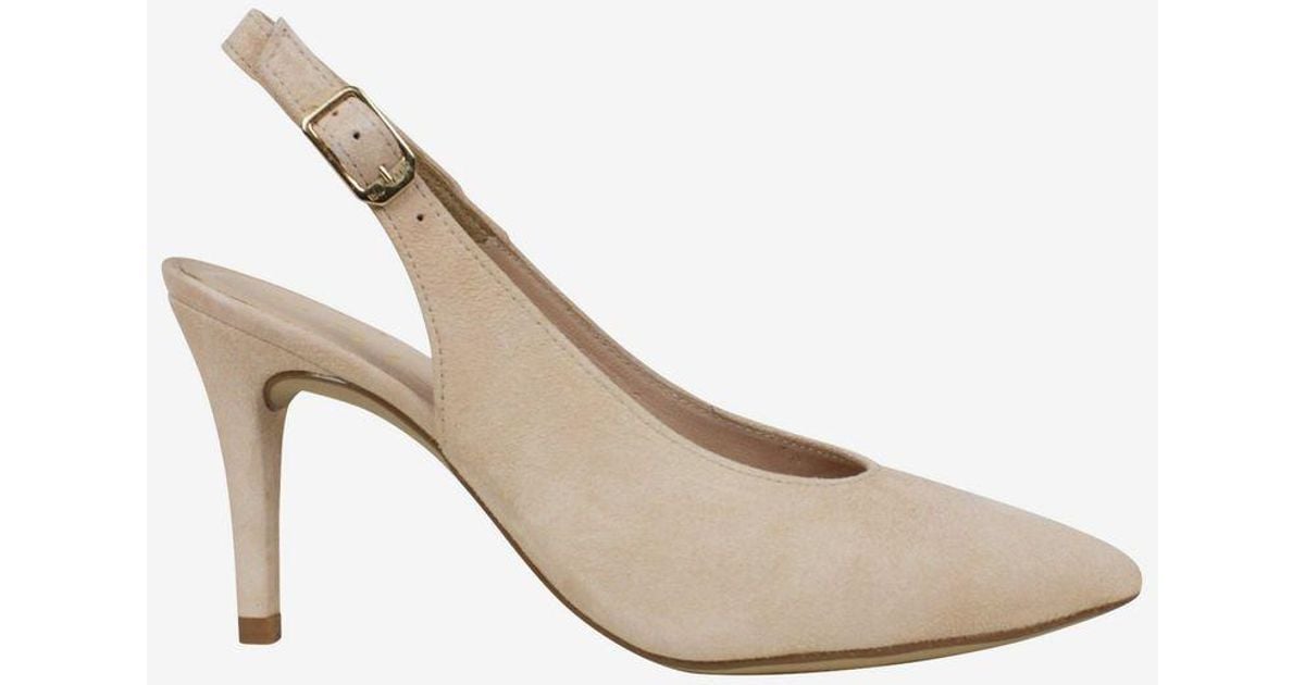 cream suede court shoes