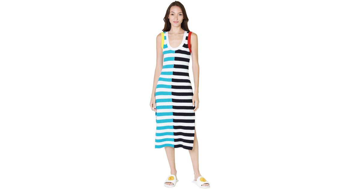 STAUD Seashore Dress In Captain Stripe in Blue | Lyst