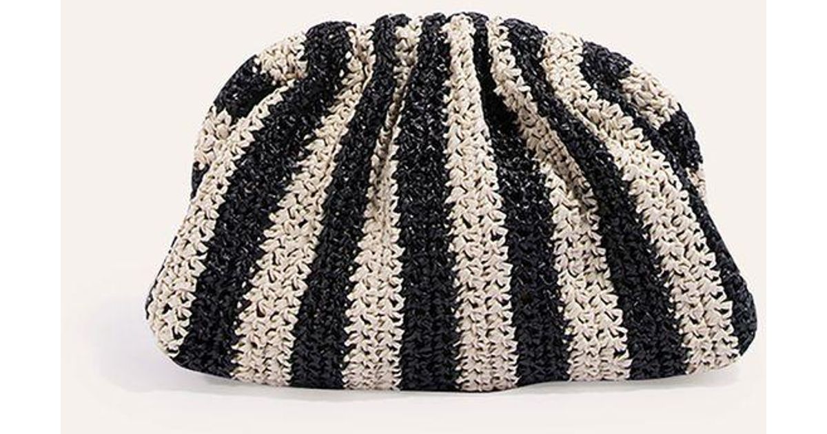 Maria La Rosa Synthetic & Beige Stripe Crochet Game Mini Clutch in ...
