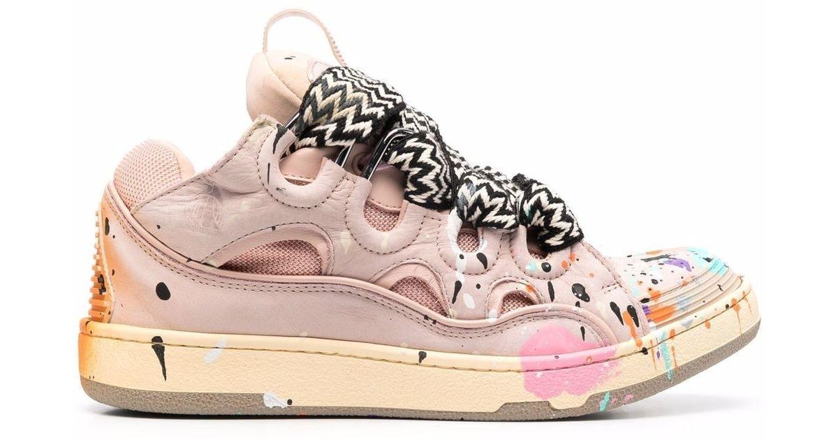 Lanvin X Gallery Dept. Leather Curb Sneakers in Pink | Lyst