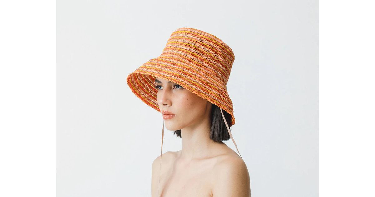 Sensi Studio Trinado Crochet Lampshade Hat in Orange Lyst