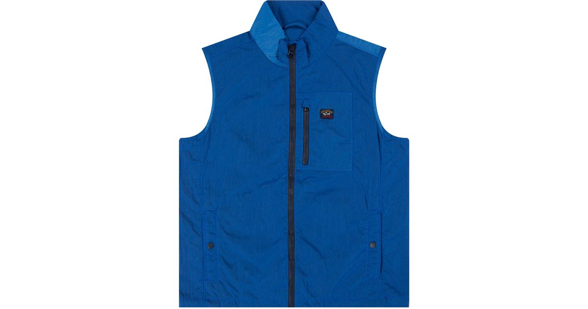 Paul & Shark Paul & Shark 'econyl' Front Pocket Gilet Mid in Blue for