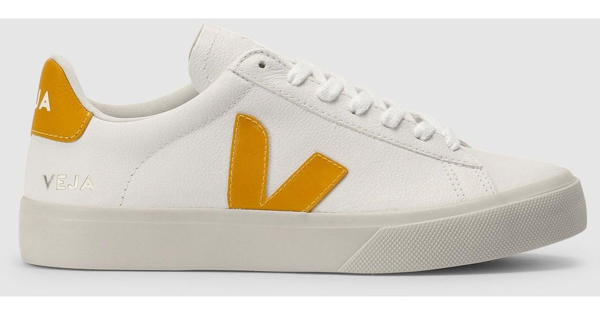 Veja Campo Orange Trainers in White Lyst