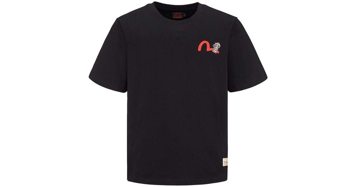 Evisu Cotton Godhead And Kamon Print T-shirt in Black for Men - Lyst