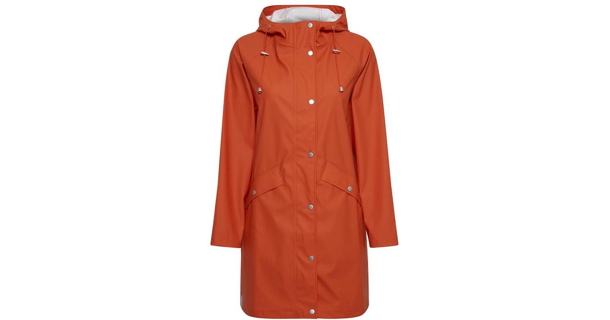 Ichi Synthetic Tazi Pumpkin Rain Jacket in Orange | Lyst