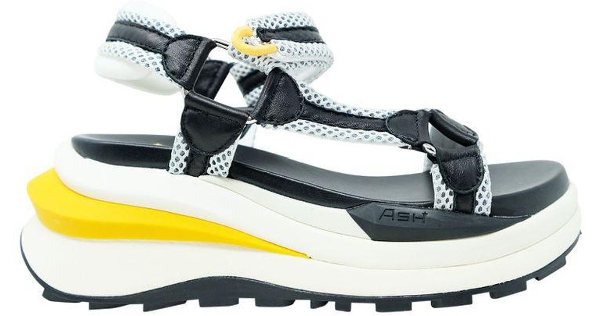 Ash Shogun Bis White And Leather Sandals in Black | Lyst
