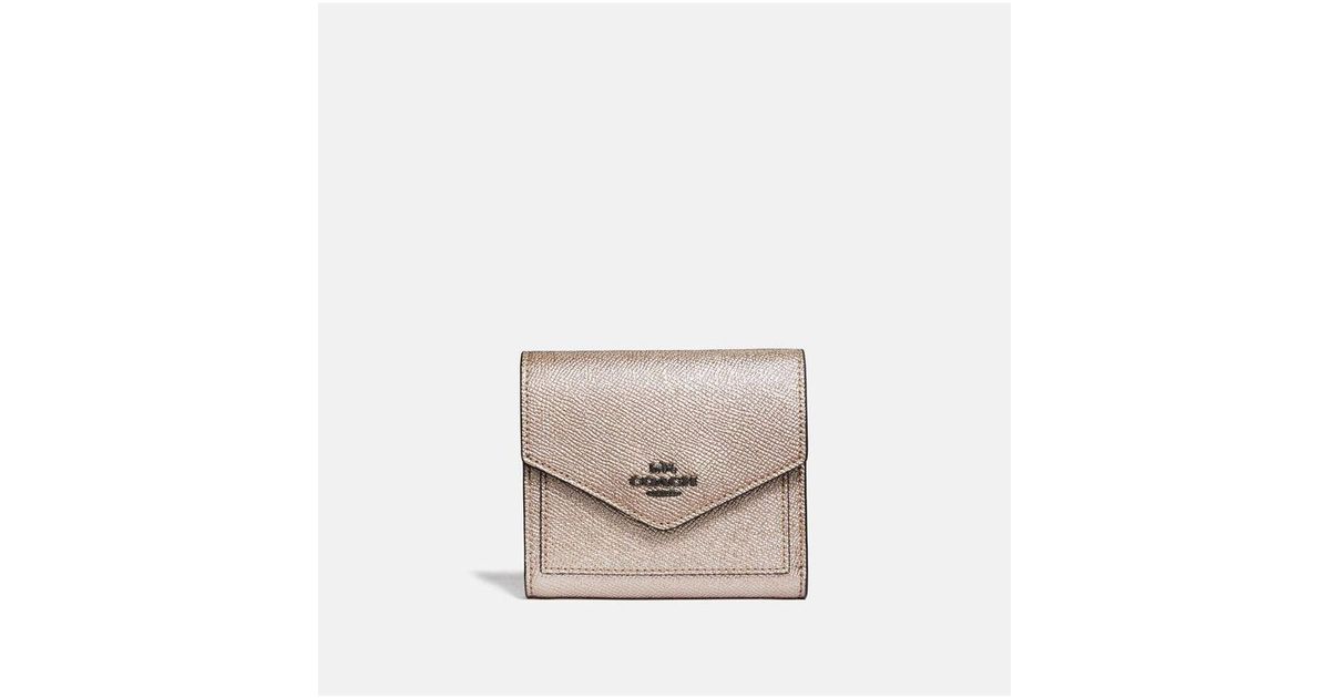 coach silver metallic wallet