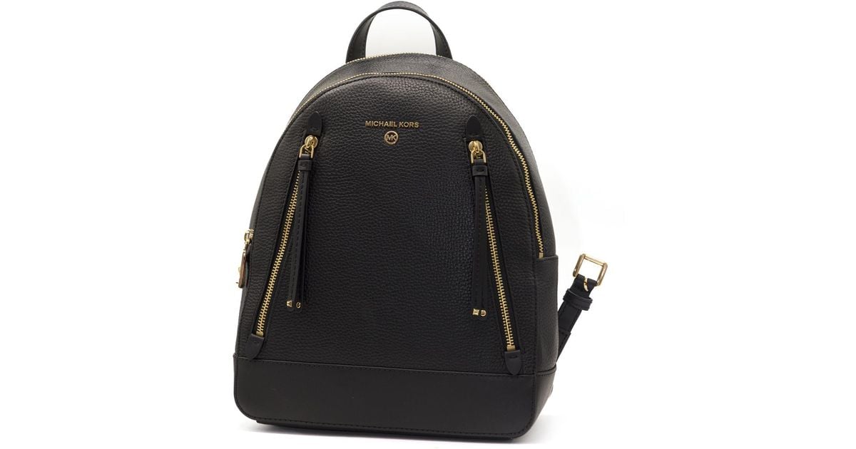 Michael Kors Leather Medium Brooklyn Backpack in Black | Lyst