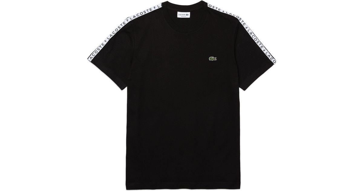 Lacoste Tape T Shirt Th 7079 Black for Men | Lyst
