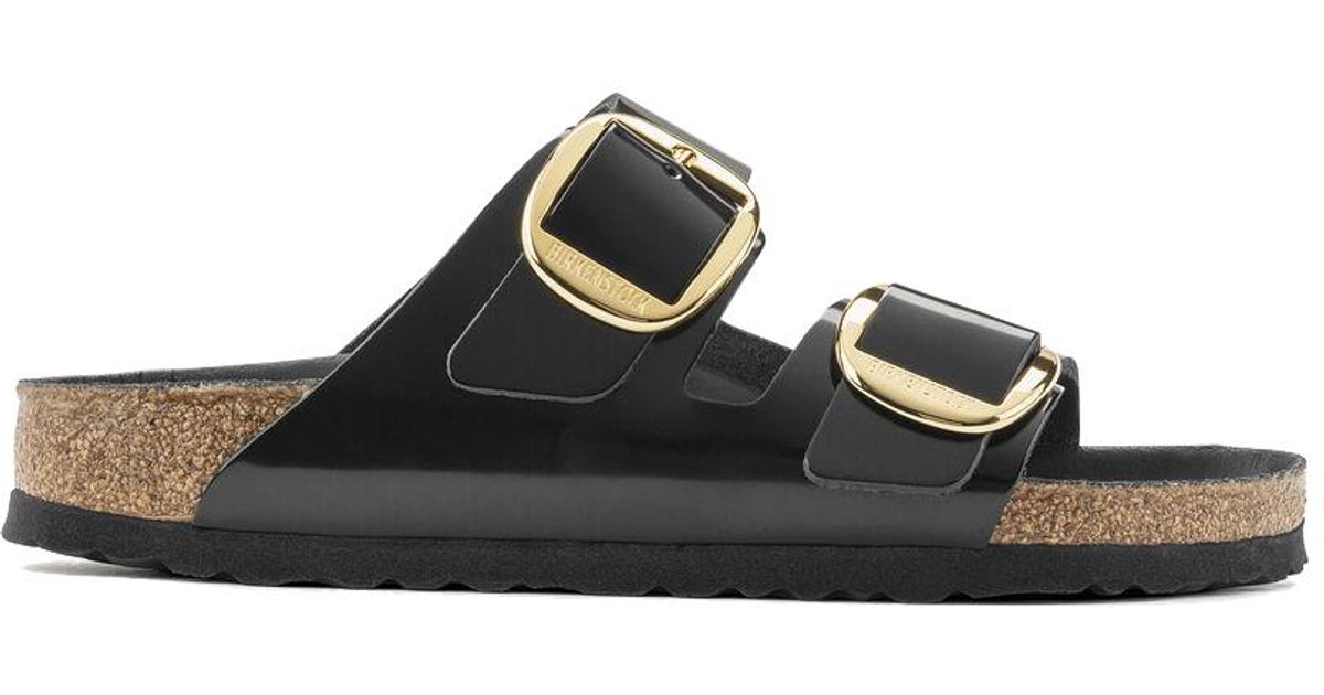 birkenstock big buckle black gold