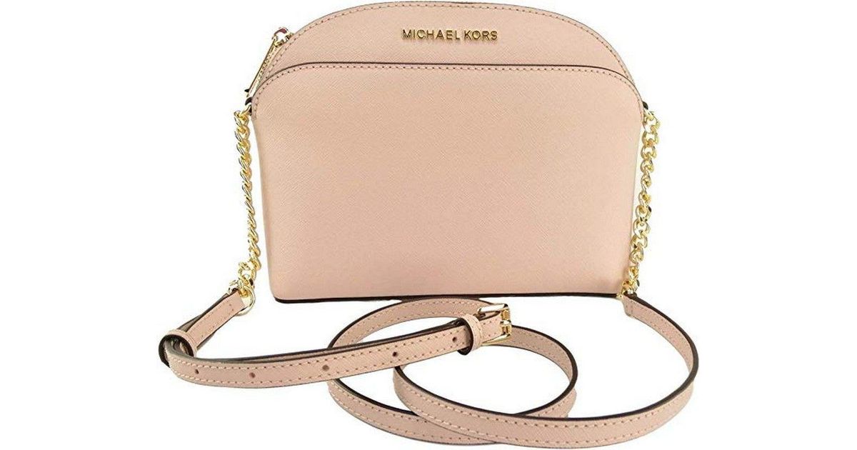 Michael Kors Leather Jet Set Travel Medium Dome Crossbody Bag in Pink Save 29 Lyst UK