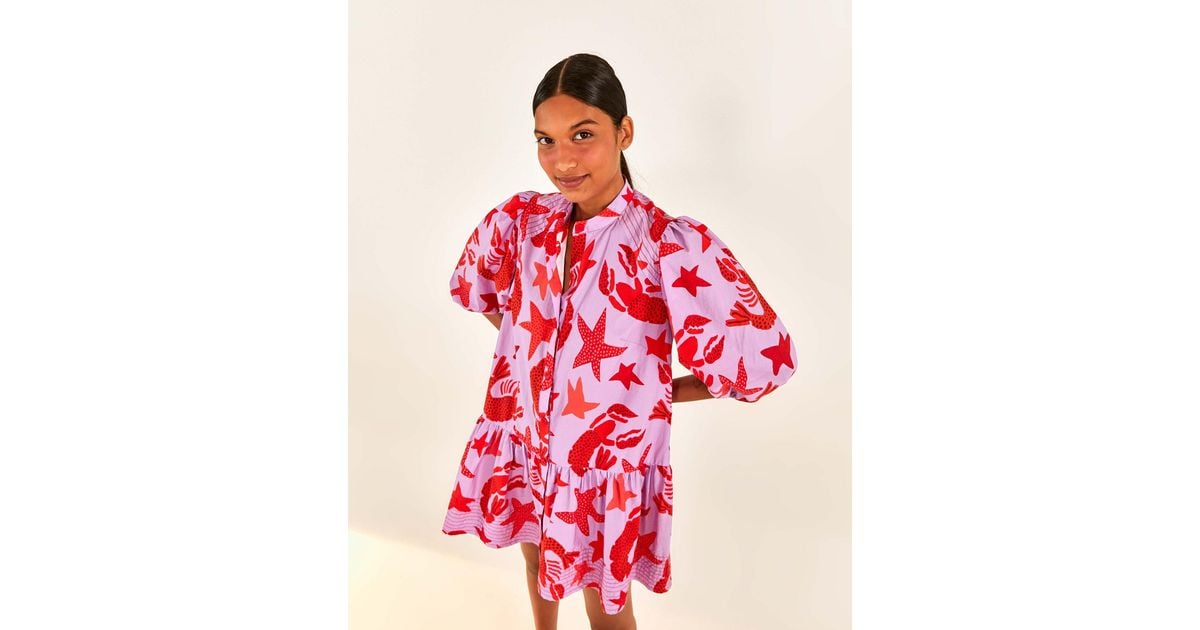 FARM Rio Lobster Sky Mini Dress in Red Lyst
