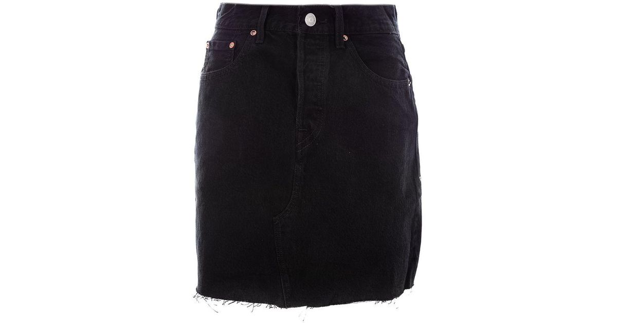 levis black denim skirt