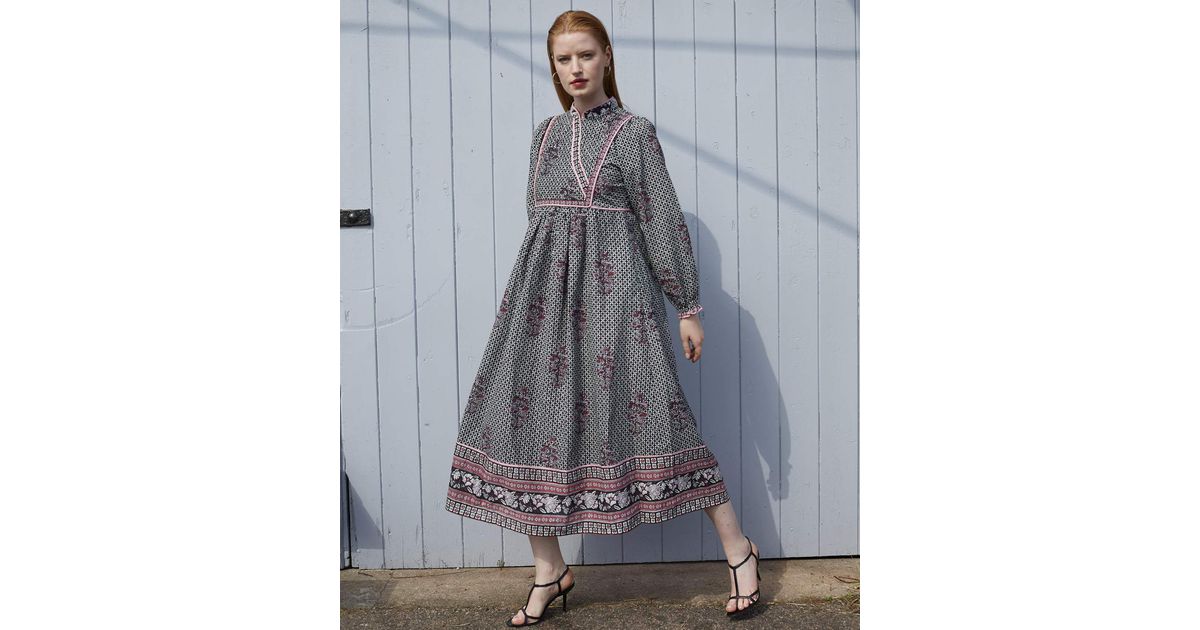 Dilli Grey Cotton Nadia Dress in Gray 