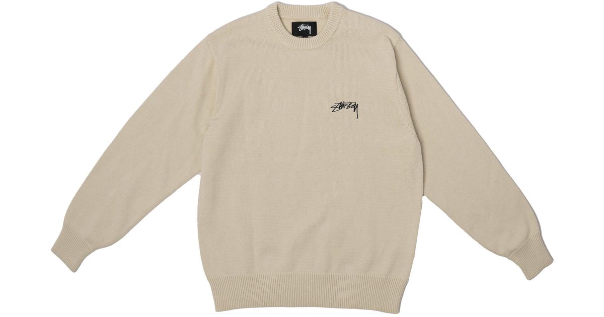 Stussy Care Label Sweater in Natural for Men | Lyst