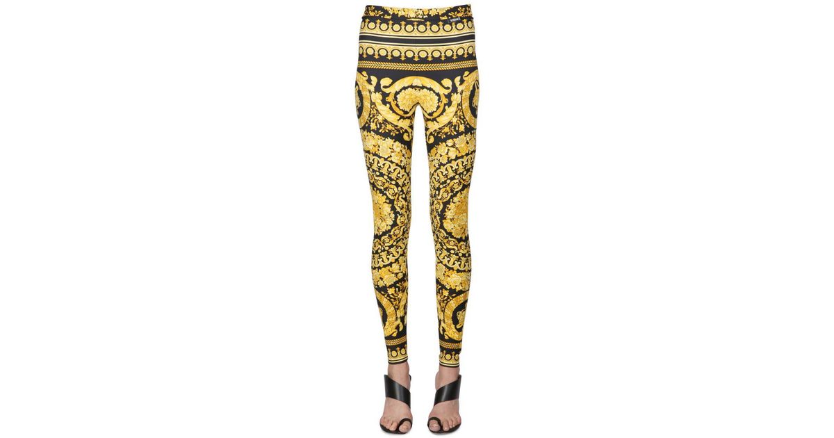Versace Multicolor Other Materials leggings in Metallic Lyst