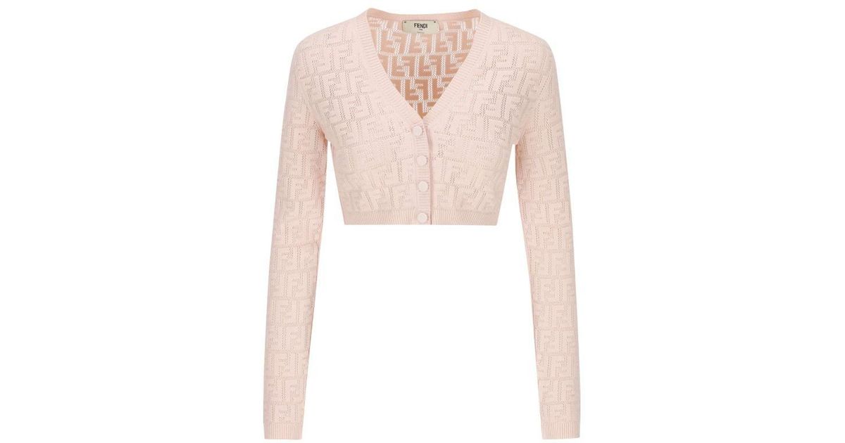 Fendi Viscose Cardigan in Pink - Save 2 