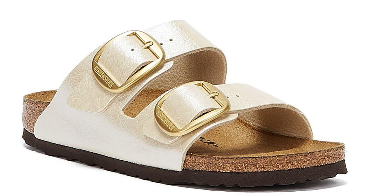 Birkenstock Arizona Big Buckle Birko Flor Graceful Pearl Sandals in White | Lyst