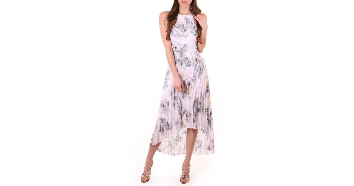 Ted Baker Womens Daniiey Woodland Pleated Maxi Dress in Pink - Lyst