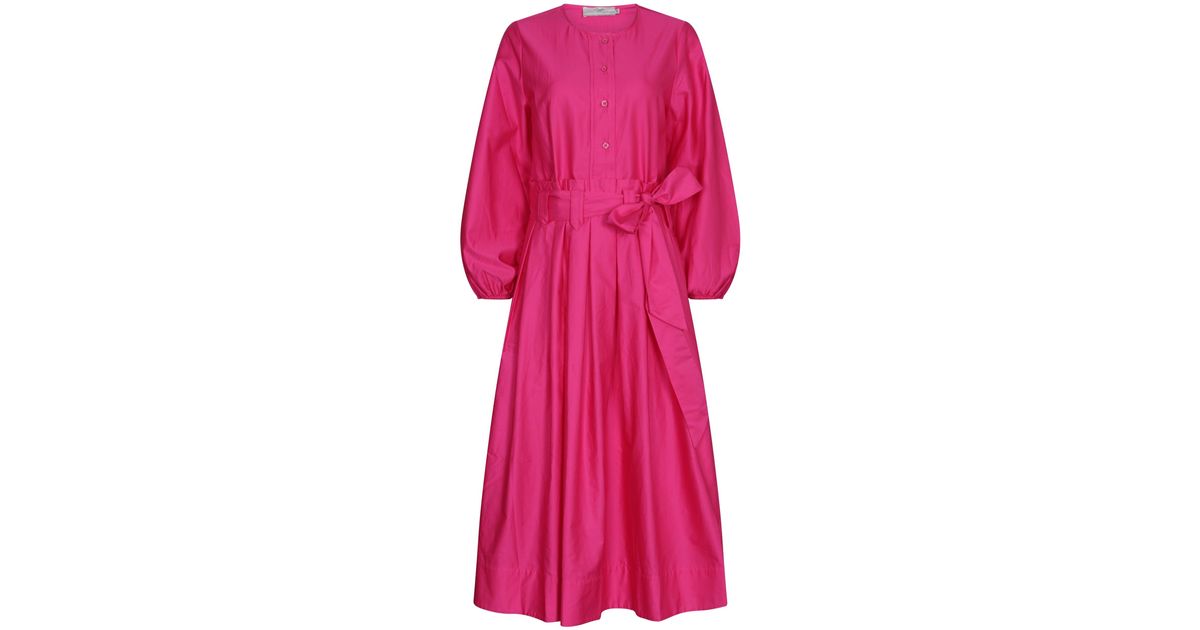 Devotion Twins Cotton Naxos Midi Dress in Pink | Lyst