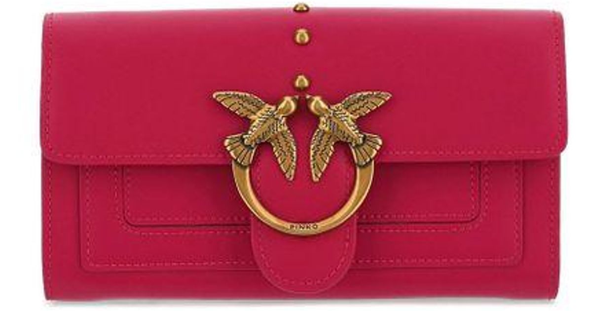 Pinko O Leather Wallet in Pink - Lyst