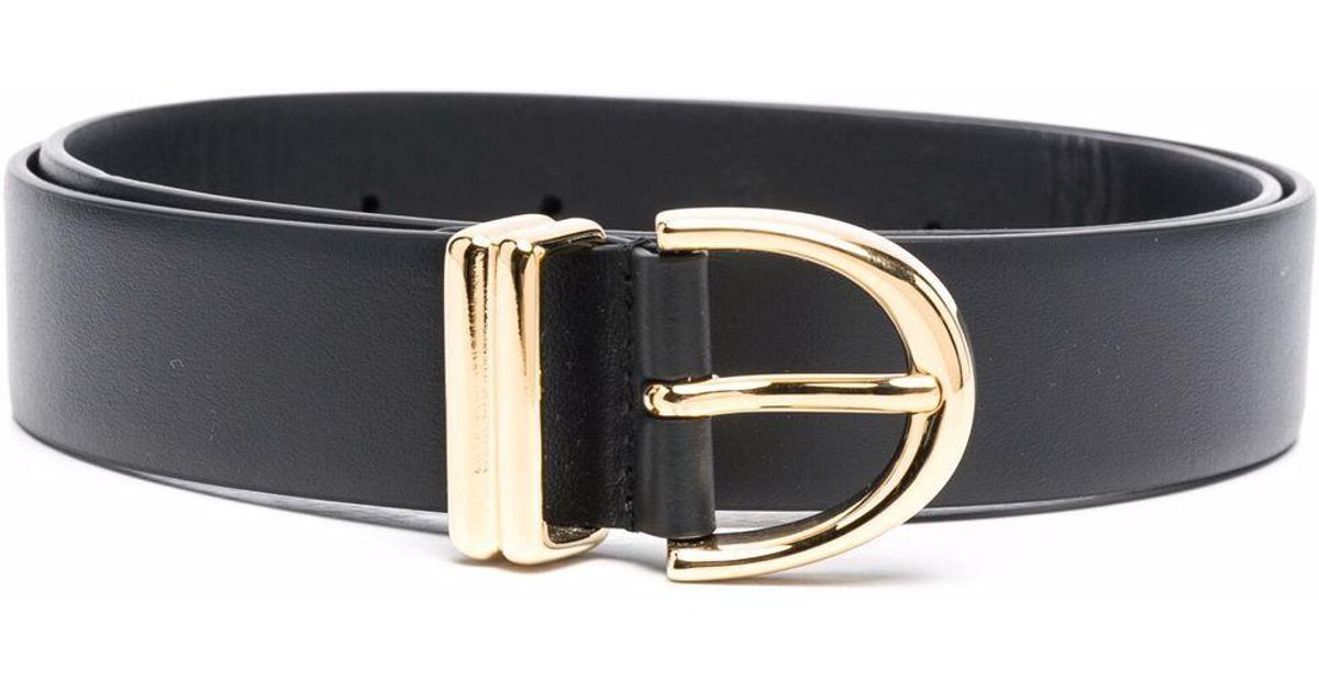 Khaite Bambi Skinny Belt With Gold Hardware in Black | Lyst
