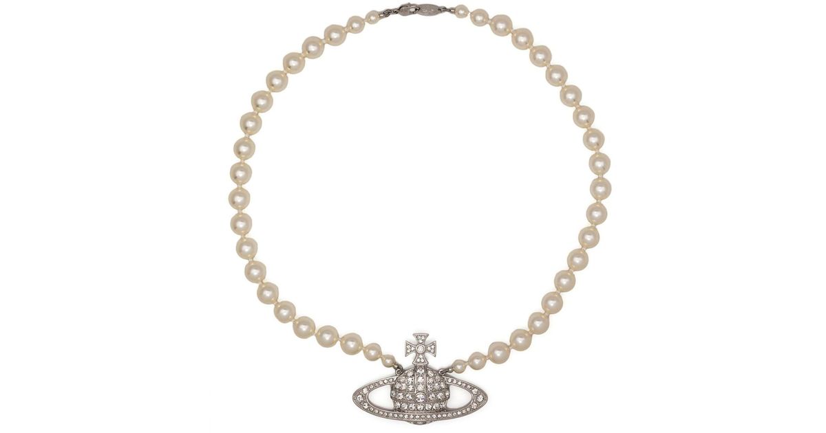 Bas Relief Pearl Necklace Platinum 