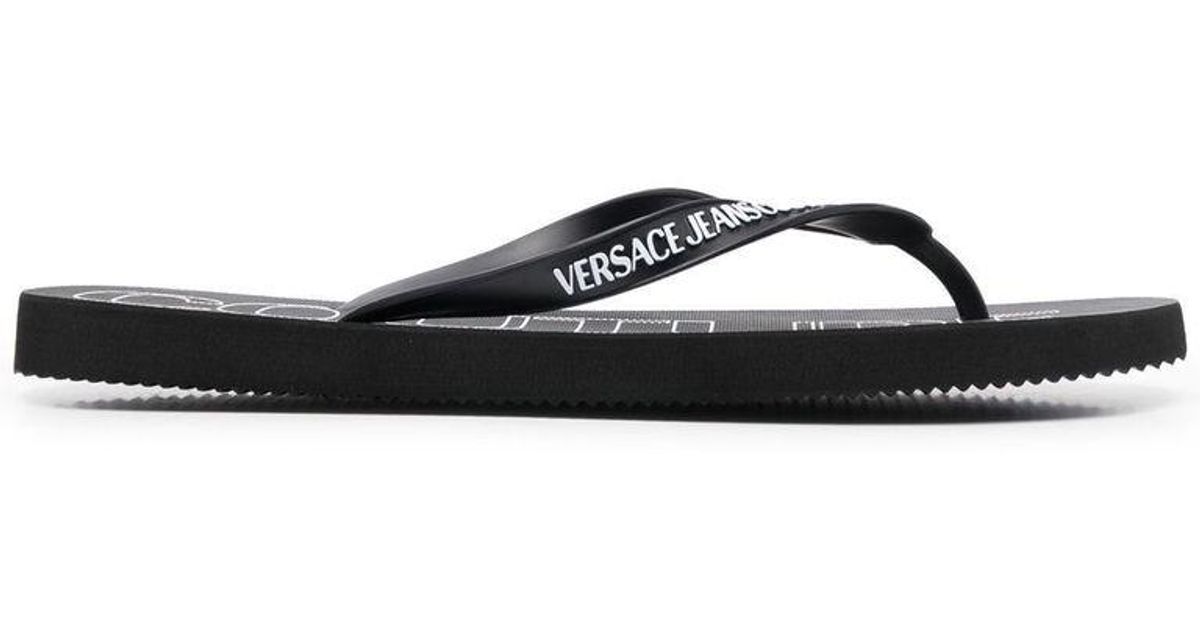 Versace Jeans Couture Denim Versace Jeans Pvc Flip Flops in Black for ...