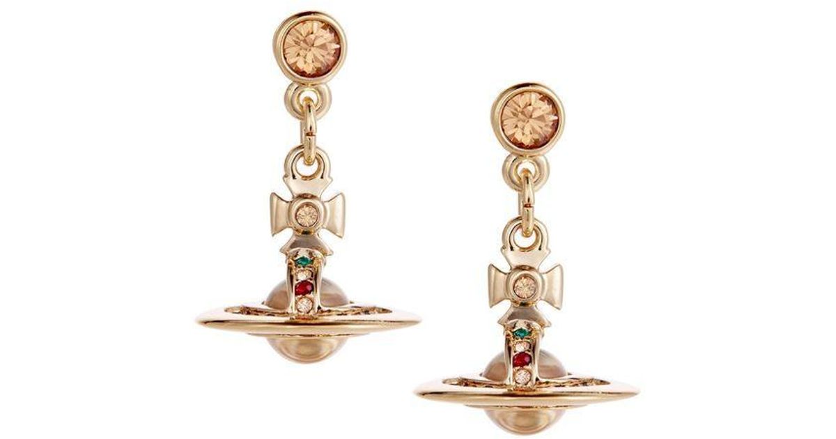 Vivienne Westwood New Petite Orb Earrings - Gold in Metallic | Lyst