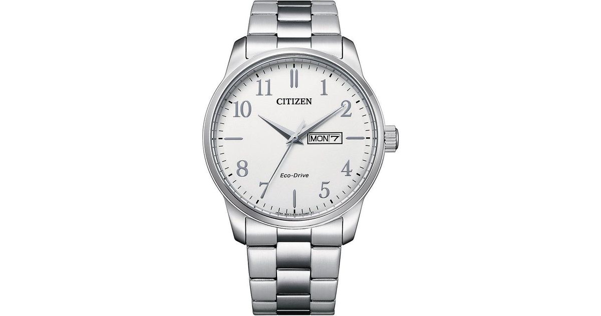Citizen Gents Eco drive Dial Day In White For Men Lyst UK