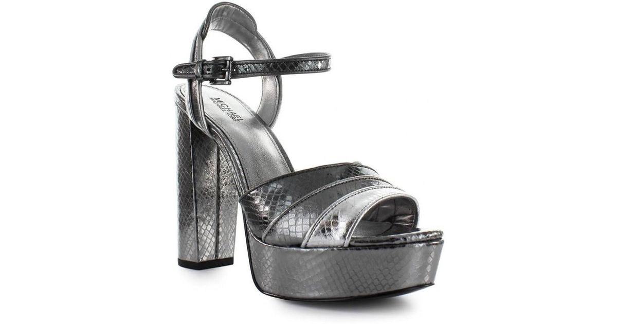michael kors silver platform shoes