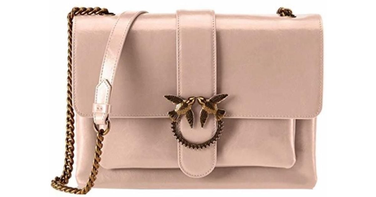 Pinko Leather Bag In Pink - Lyst