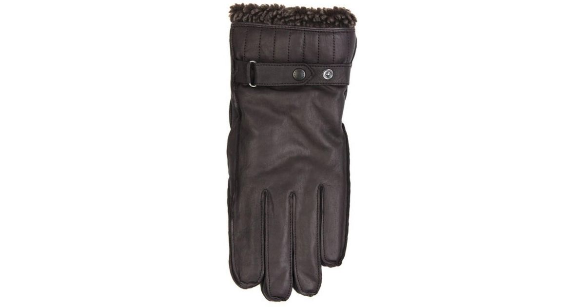 Barbour Tindale Leather Gloves Brown 