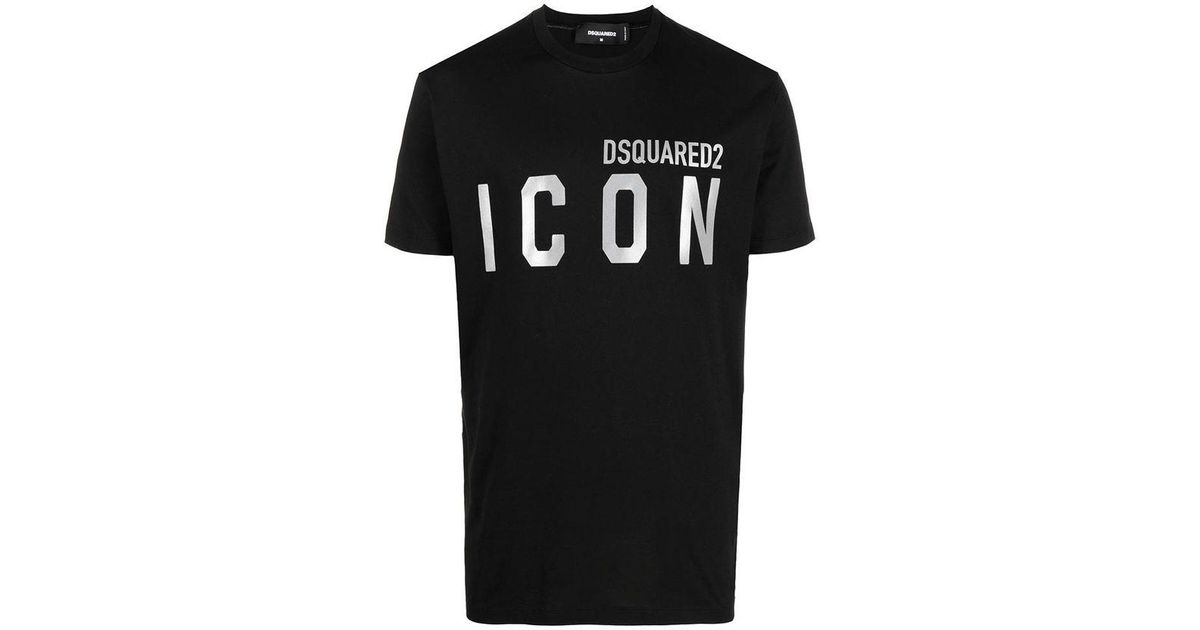 DSquared² Cotton Dsquared T-shirt Icon Logo Silver Black in White for Men |  Lyst