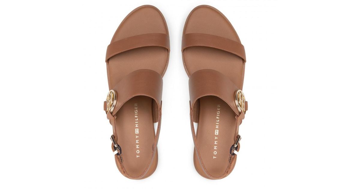 Tommy Hilfiger Roound Sandal Sandals in Brown - Save 2% | Lyst