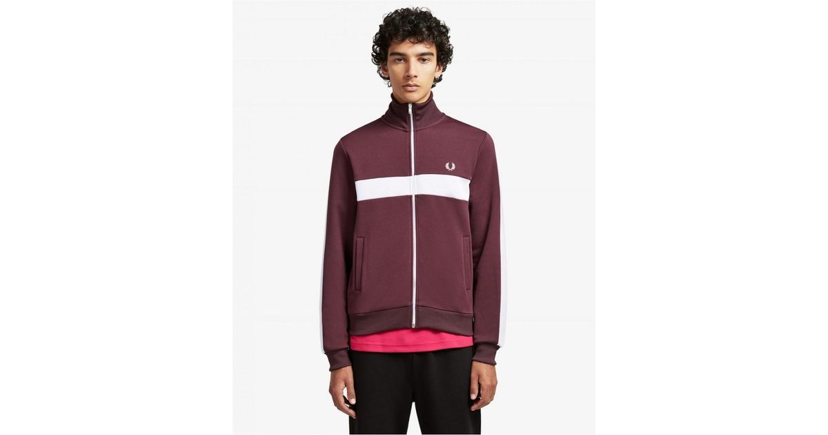Fred Perry Contrast Panel Track Jacket J7540 799 in Red for Men | Lyst