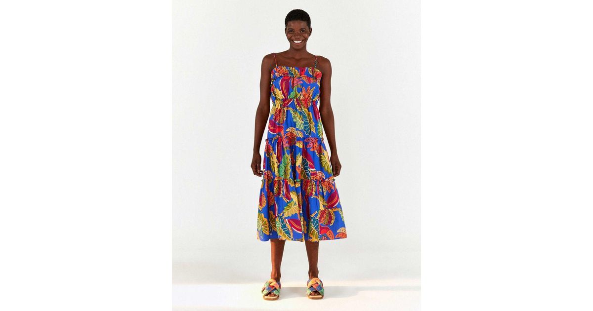 FARM Rio Cotton Beaks Bananas Midi Dress Lyst