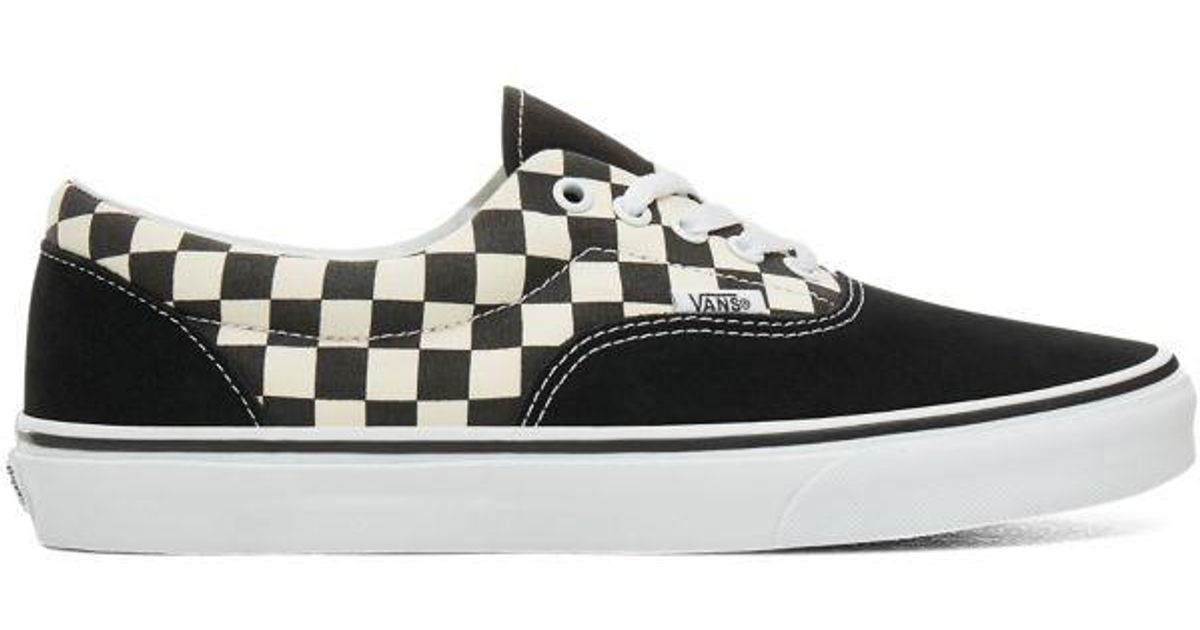 vans primary check era black & white shoes