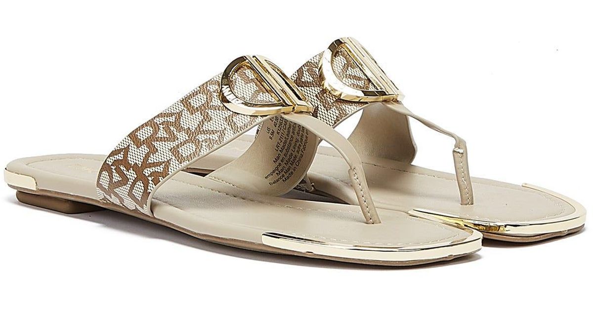 DKNY Synthetic Amber Halcott Thong Chino Sandal in Brown | Lyst