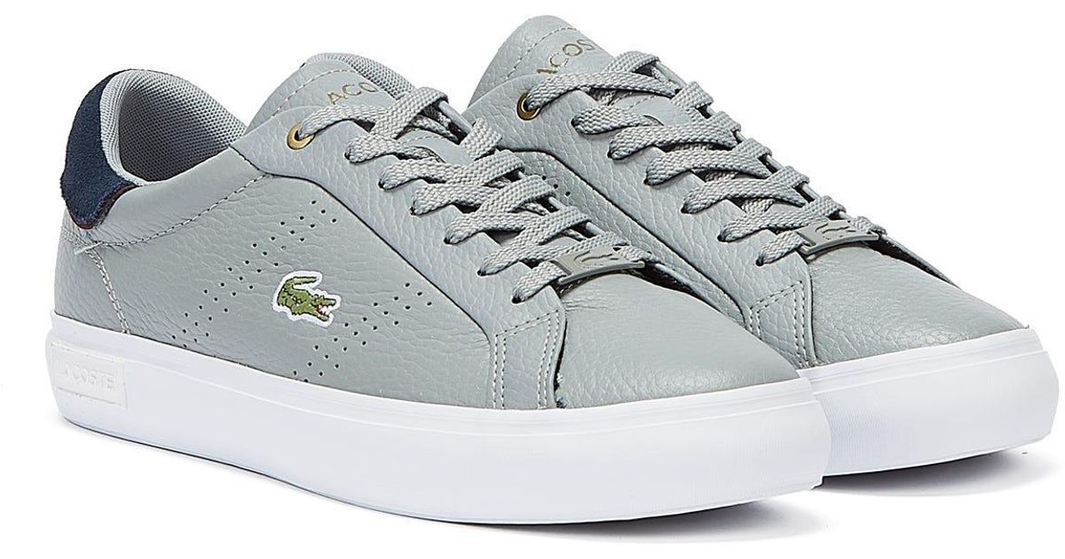 Lacoste Leather Powercourt 2.0 in Grey (Gray) for Men | Lyst
