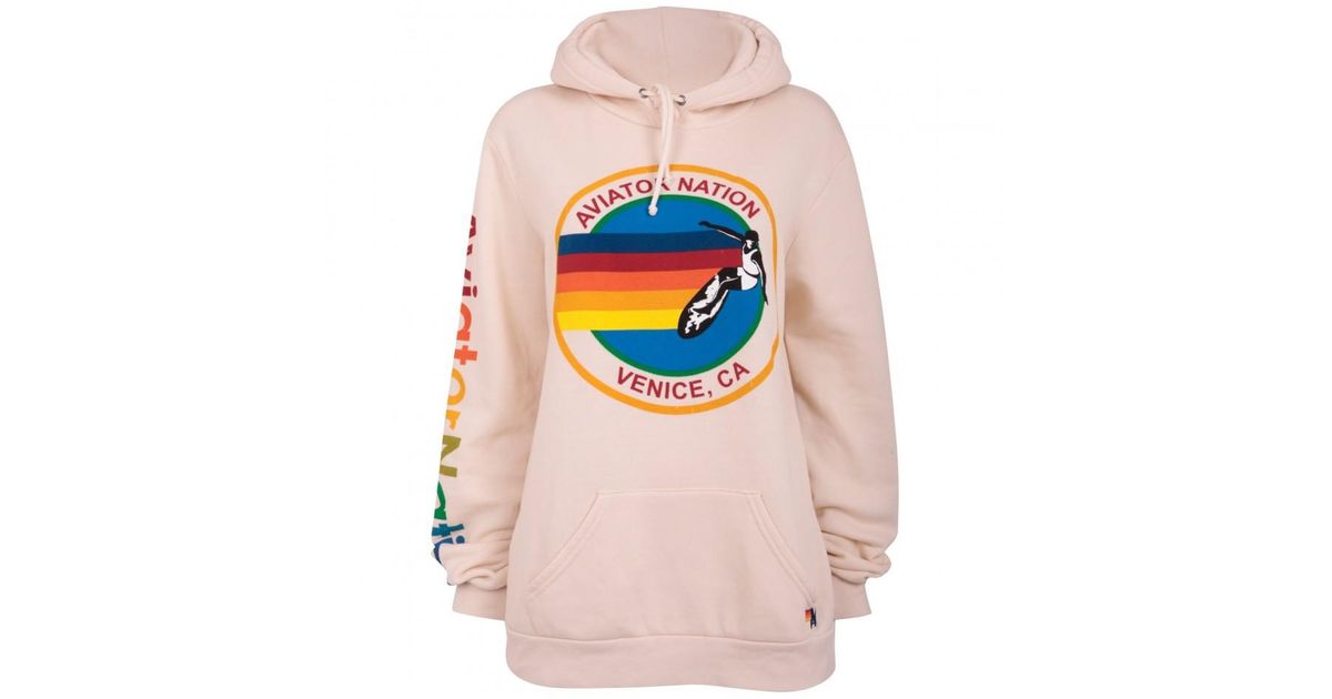 Aviator Nation Cotton Logo Cream Hoodie Lyst