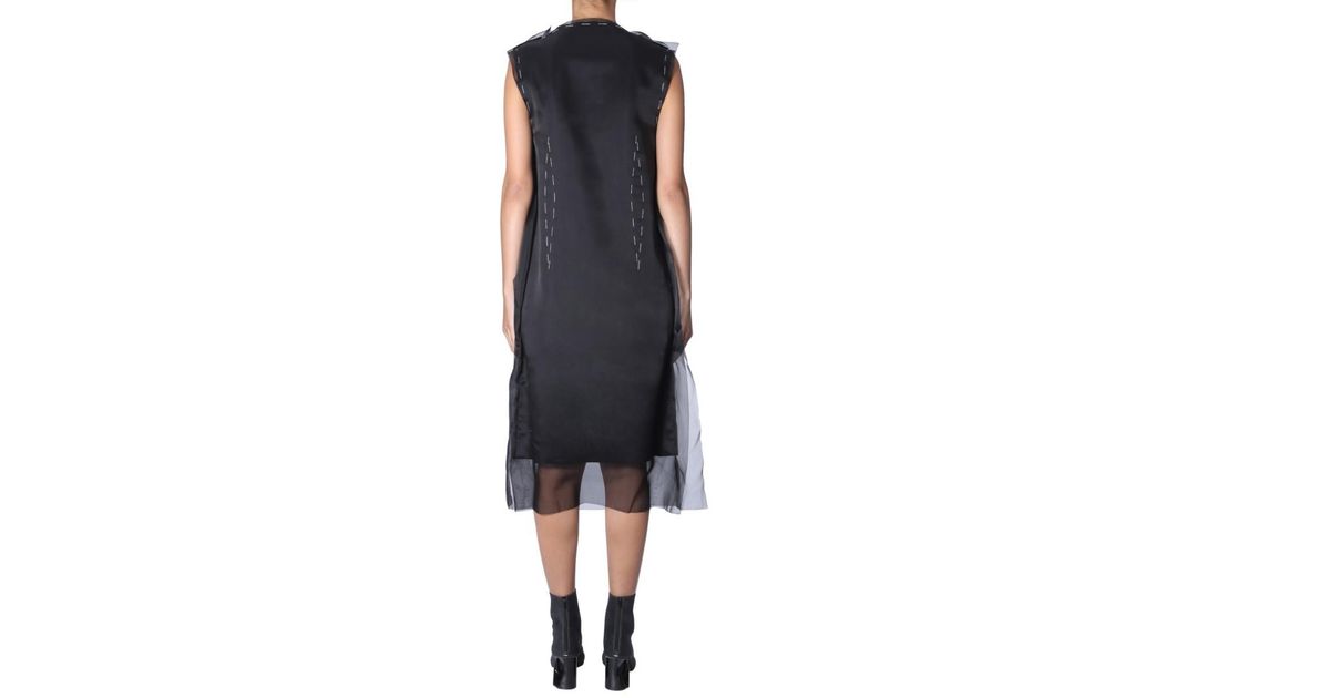 Maison Margiela Silk Sleeveless Dress in Black - Save 9% - Lyst
