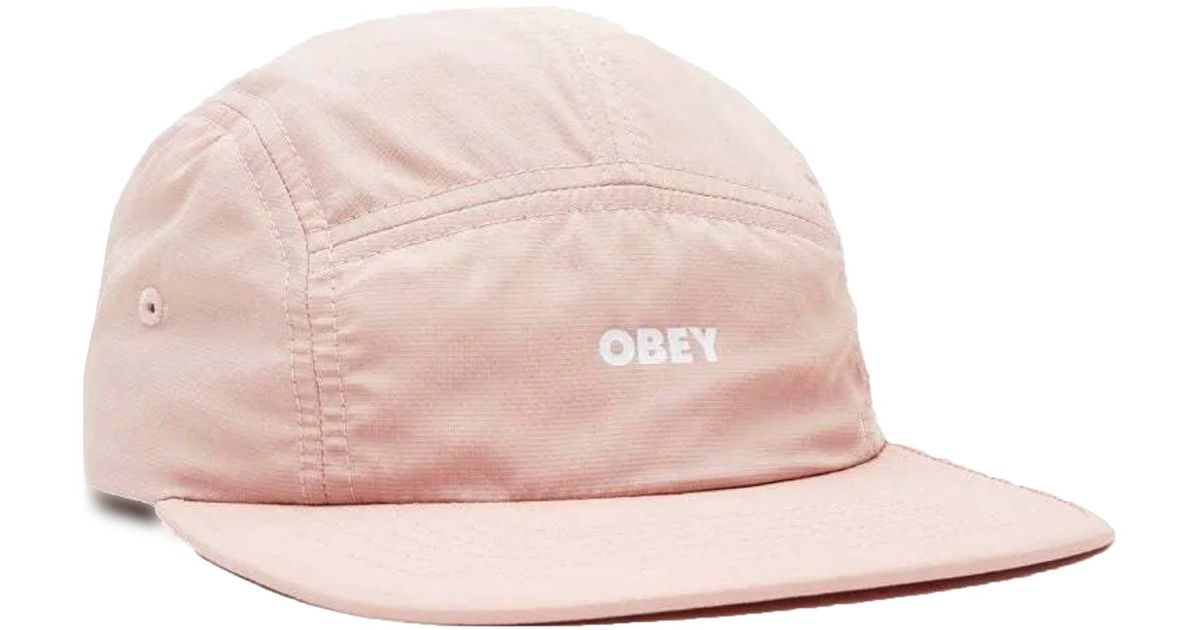 Obey Synthetic Fazer Camp Cap in Pink 