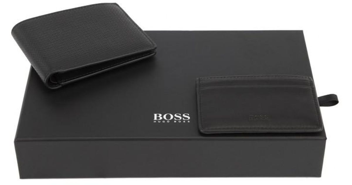 hugo boss wallet and card holder gift set
