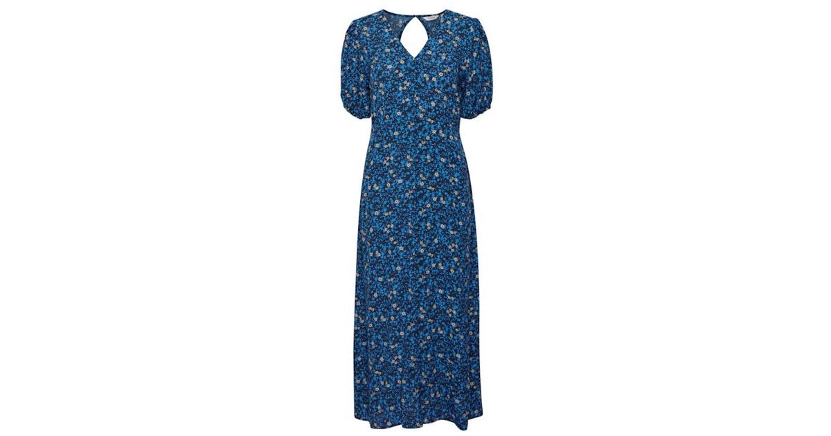 B.Young Synthetic Flouri Vneck Long Dress French Mix in Blue Lyst